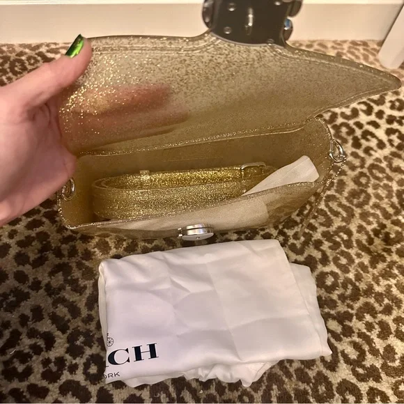 Coach Jelly Tabby -Gold Glitter Clutches & Wristlets